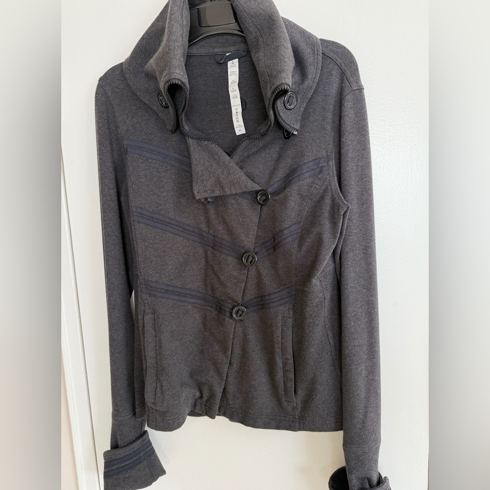 Lululemon Athletica Admiral military style Charcoal Gray Jacket size 8